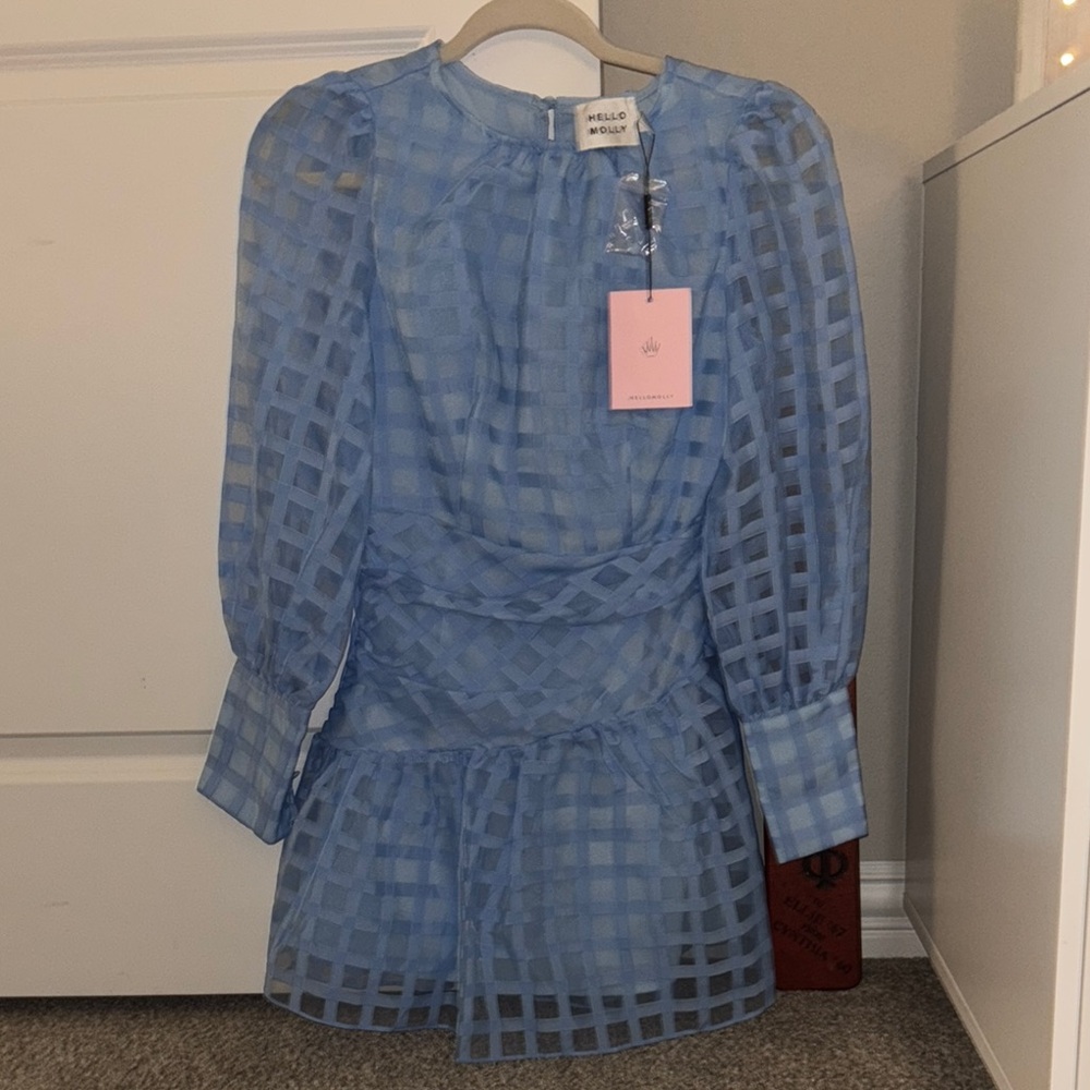 Hello Molly Blue Checkered Dress